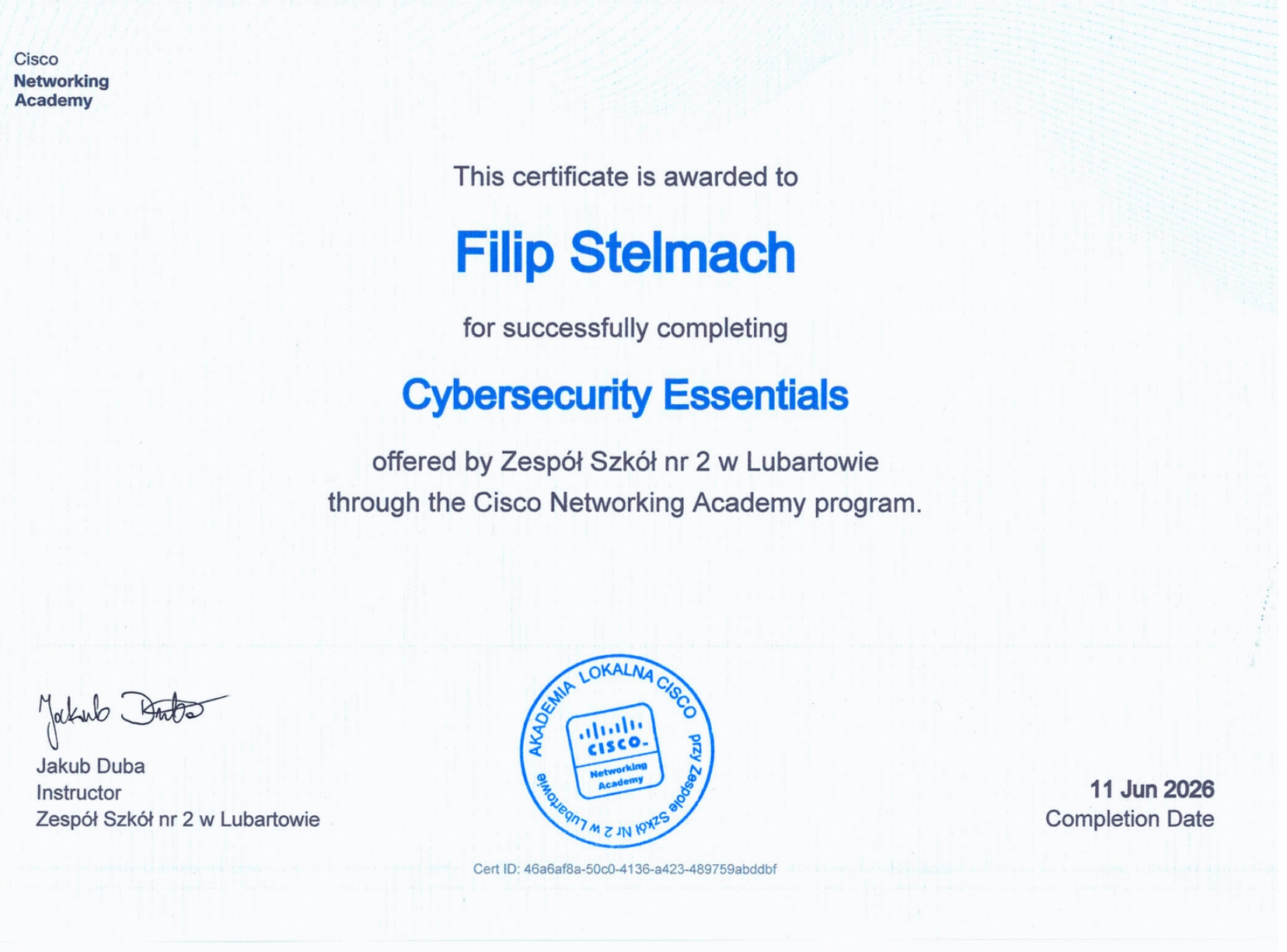 Skan Certyfikatu CCST
